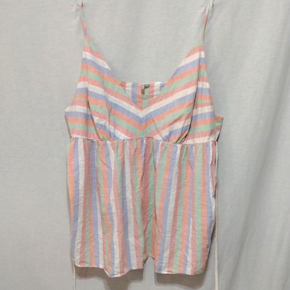 ASOS DESIGN Curve Plus Size Striped Tank Top Women’s US 22 Summer Casual Knit - Picture 1 of 7